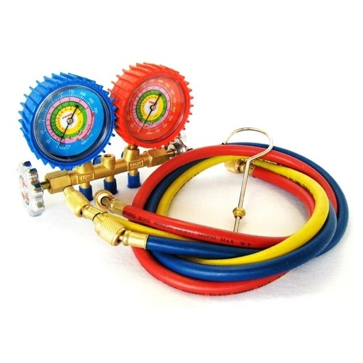 [E-COM0430] MANIFOLD DE 3 MANGUERAS 60" PARA R404,R410A,R22,R134A