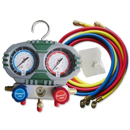 [E-COM0849] SET DE JUEGO DE MANIFOLD PARA R410 Y R32 DE MANGUERA 60" Y 4000 PSI